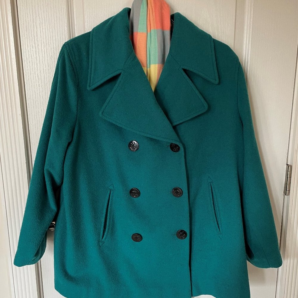 Jessica London Classic Petite Wool Peacoat, 16P